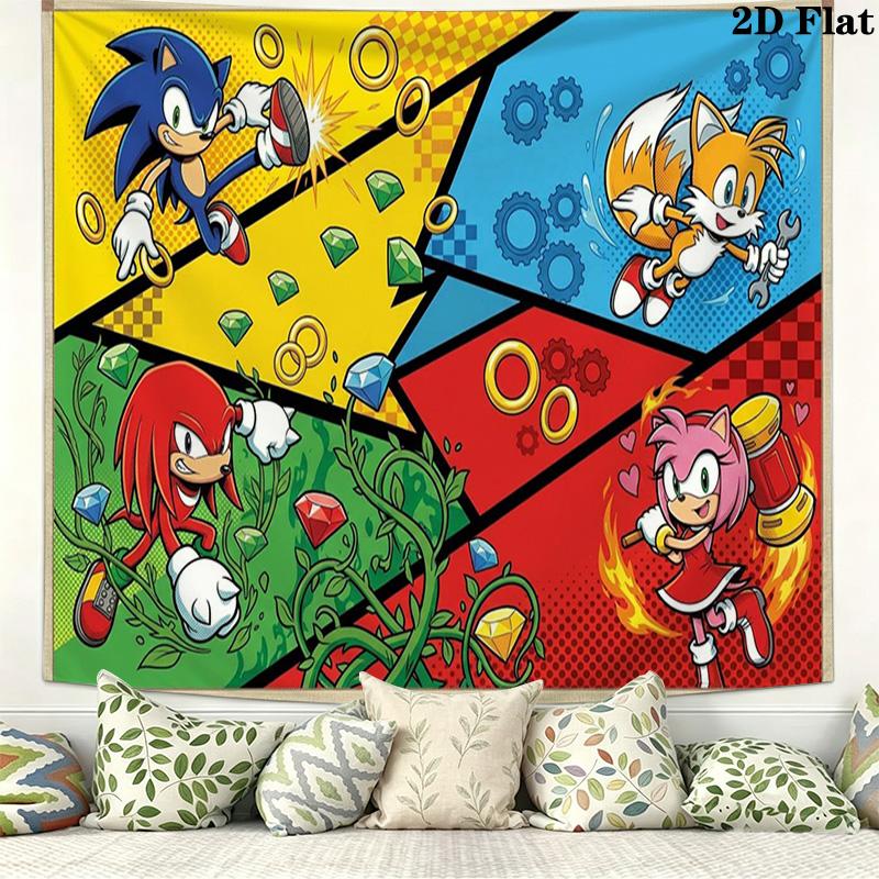 Hedgehog Cartoon Wall Tapestry Aesthetic Wall Hanging Printed Fabric Blanket Decorative Tapestries for Bedroom Living Room Home Decor