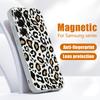 Magnetic For Magsafe Case For Samsung Galaxy S26 Ultra S25 Edge S24 Plus S23 FE S22 A54 A55 A56 5G Yellow Leopard Print Matte Cover