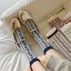 Female Spring and Summer Thin Small Literature Retro Flower Roll Edge Breathable Boneless In The Tube Pile Socks