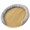 Pet Cooling Mat Summer Waterproof Breathable Soft Comfortable Hand Woven Cat Cool Rattan Pad for Indoor M Grey