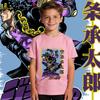 Jojo Jotaro Anime Print Boys Girls Cotton T Shirt Casual Short Sleeve Kids Clothing Soft Breathable Summer Top