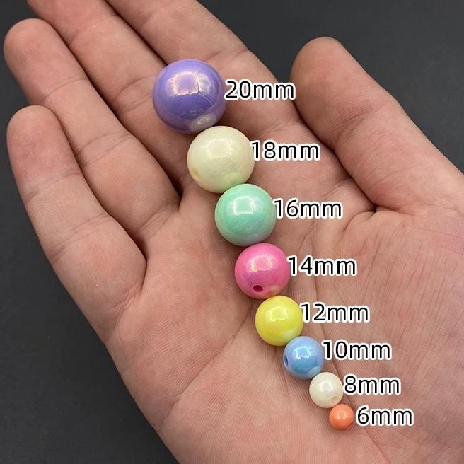 Eco-Friendly Acrylic Macaron Round Beads for DIY Jewelry Bracelets