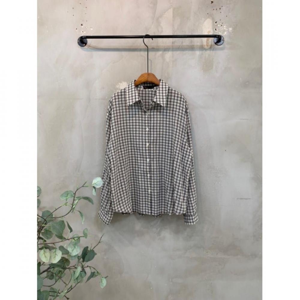 C S In The Room Dogi CheCk Pattern pIntuCk looSe Fit Long Sleeve Shirt 3 ColorS