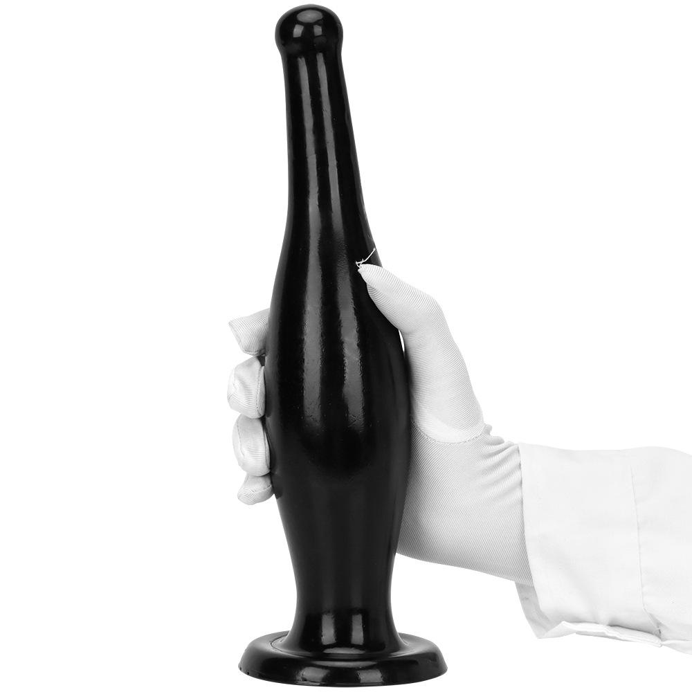Black Bottle Shape Anal Plug with Sucker Anal Dilator Adult Sex Toy Masturbator Fisting Big Dick Realistic Dildo PVC BDSM