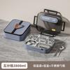Lunch Box Acciaio Inox 2800ml Contenitore Bento 5 Scomparti per Adulti Adatto al Microonde Con Set Cucchiaio Forchetta