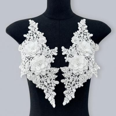3D Rhinestone 3D Bead Embroidery Patch Multicolor Wedding Dress Accessories  Fabric Applique