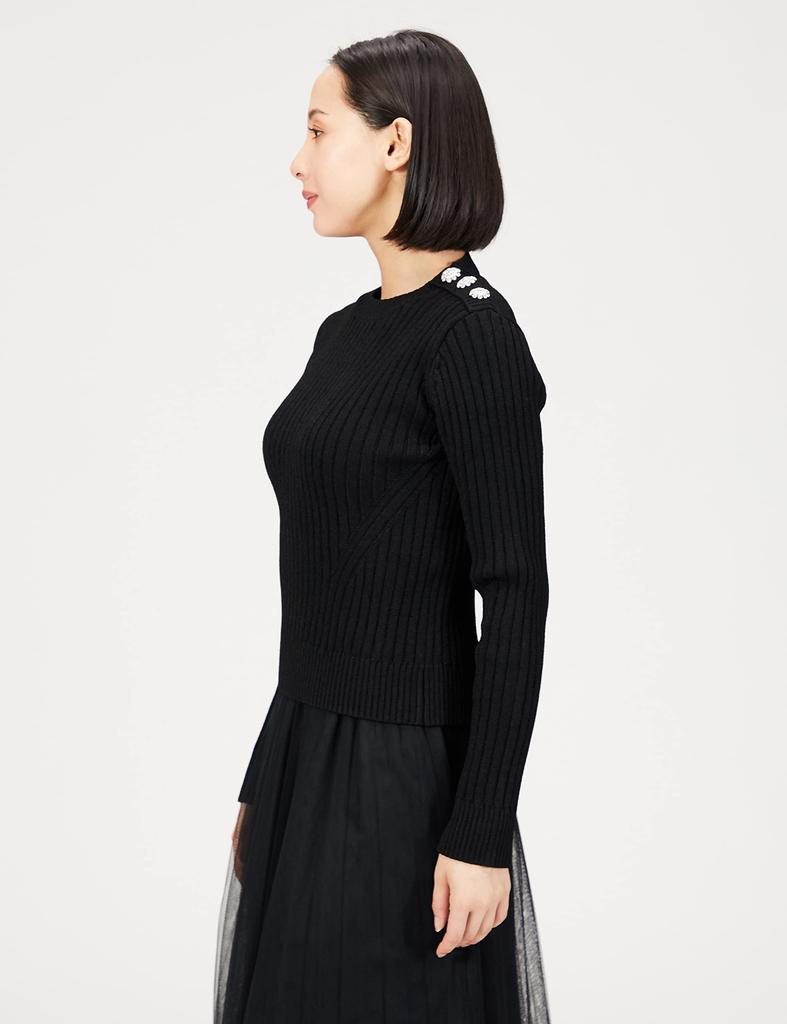 Double Standard Clothing Rib Knit Black Size 36 0209-260-223 Women's