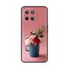 Für Realme 11 4G Hülle Silikon Weich Marmor Blume Schwarzer Stoßfänger Fundas Coque Für OPPO Realme 11 4G 6.43" realme11 Bemalte Abdeckungen