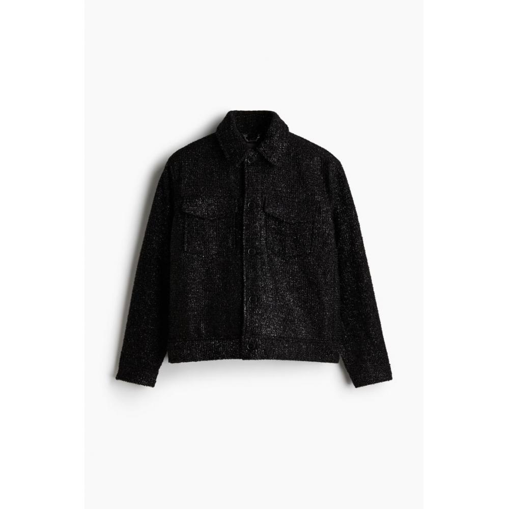 

Куртка-рубашка из смеси шерсти HM Regular Fit, черная S
