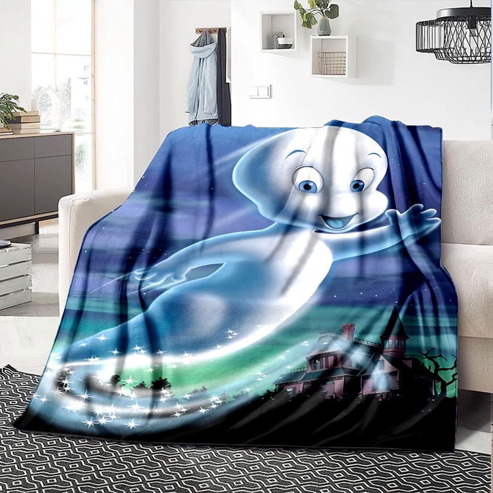 1pc Casper2 Blanket, Gift, for Men and Women, Soft Blanket, Good for Sofa Bed Couch Travel, Lightweight Flannel Blanket