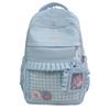 Girls Plaid Backpack Junior High School Student Schoolbag Children Large Capacity Backpack