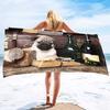Microfiber Sand Free Beach Towel Thin Quick Fast Dry Super Absorbent Oversized Large Lightweight Towels for Beach Pool Pug Dog
