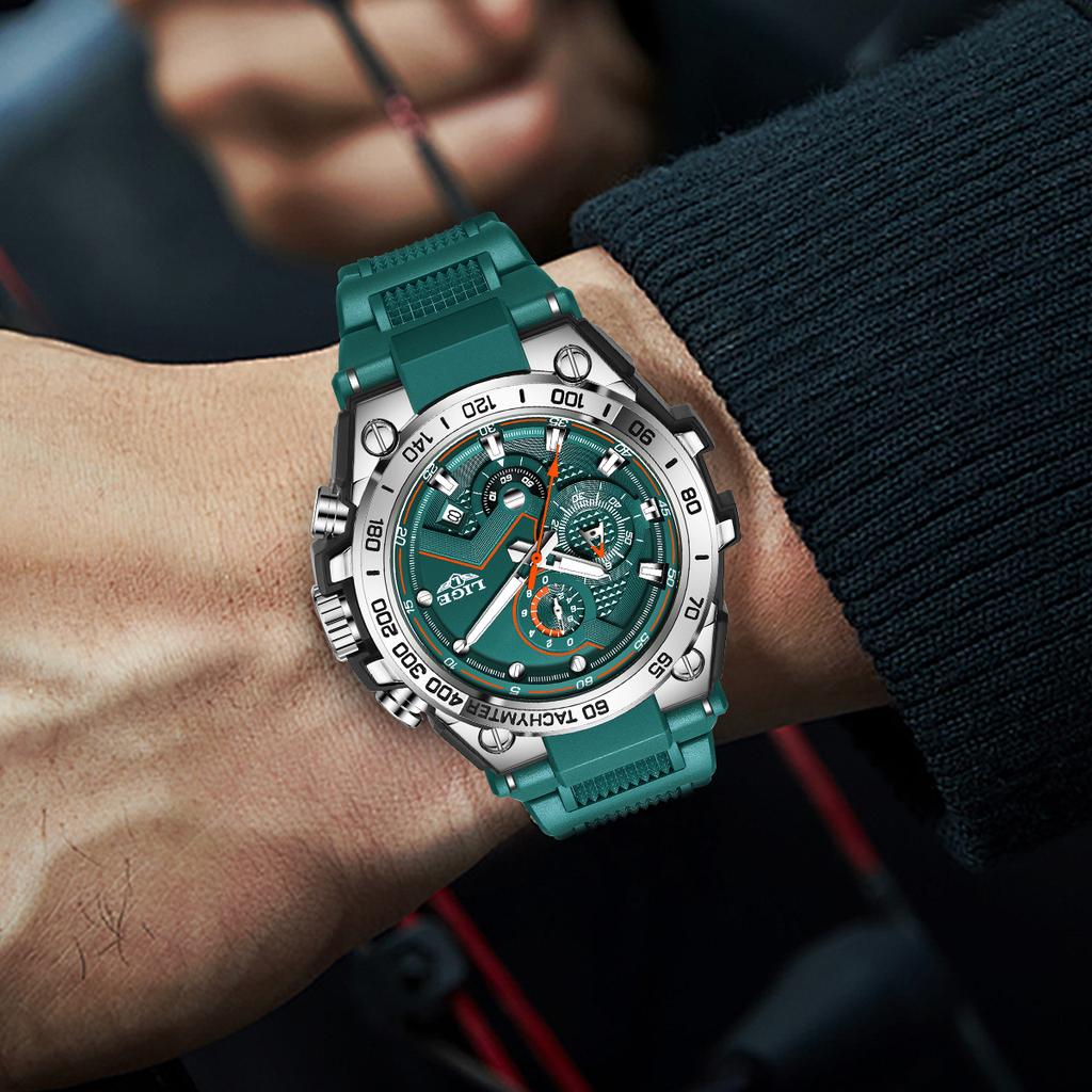 LIGE Luxury Military Watch For Men Waterproof Luminous Silicone Man Watch Quartz High Quality Men's Sports Watches Male Relojs