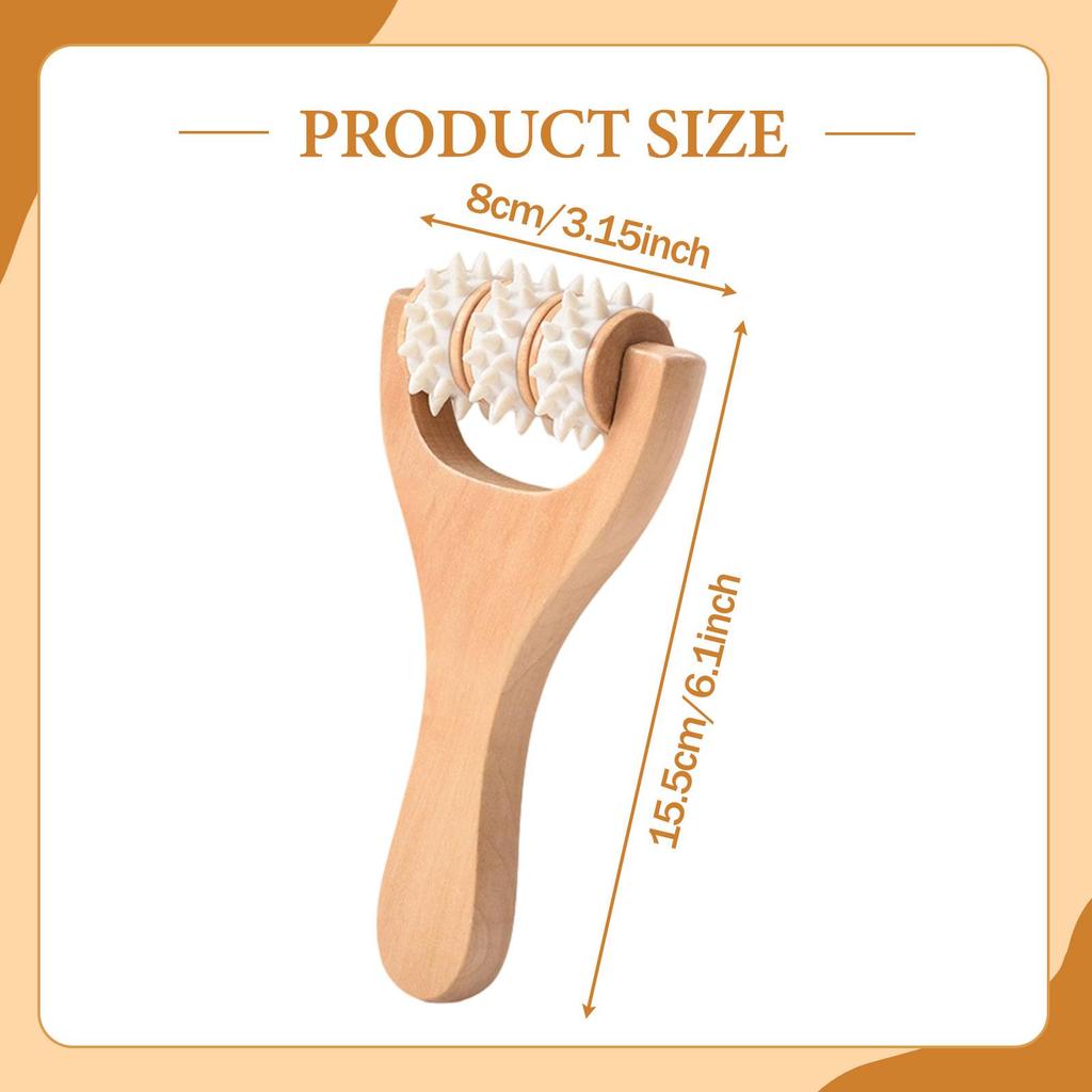 Handheld Body Massage Roller Manual Wooden Tool Portable Rolling Design Multipurpose