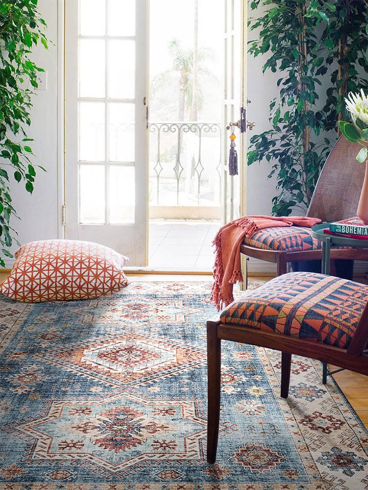 Bohemian Style Living Room Sofa Coffee Table Blanket Bedroom Bed Full of Large Carpet Can Be Washed