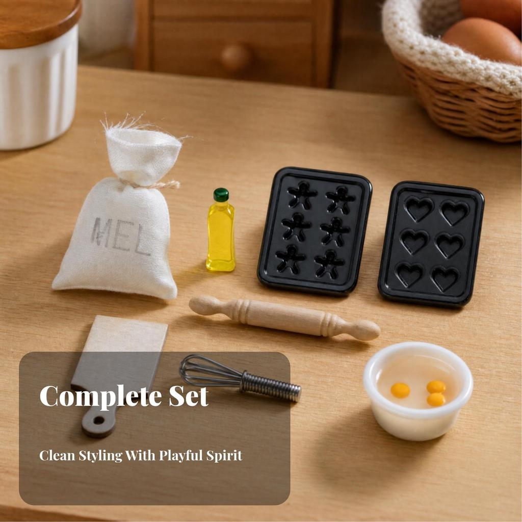 Miniature Dollhouse Pastry Accessory Set Kitchen with Detailed for