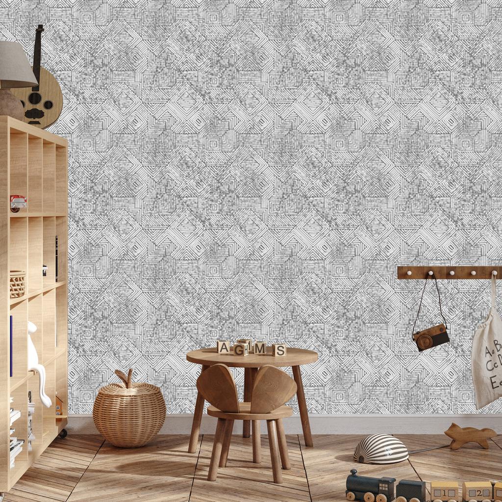 Geometric wallpaper in vintage style for living room and bedroom 50x1000