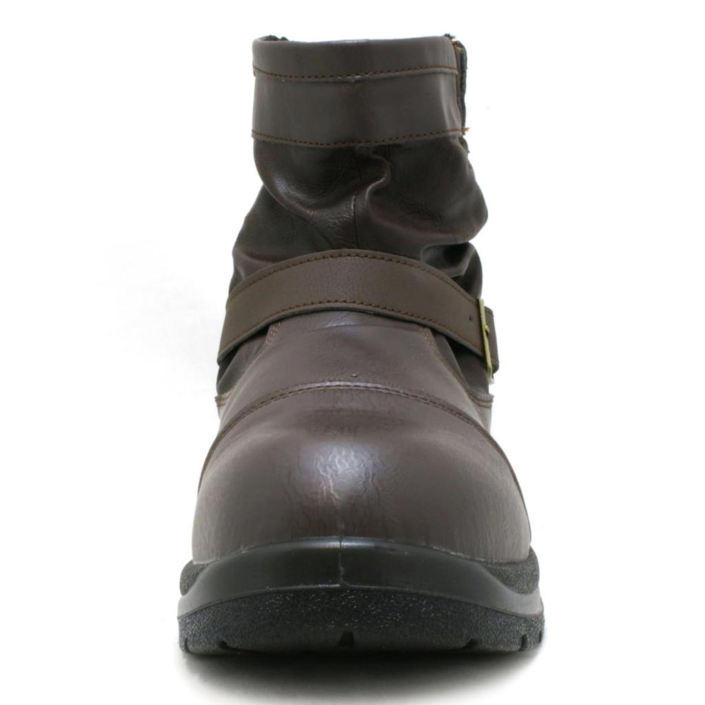 Edwin esm500 Safety Steel Toe Wide Engineer Side Zipper Dark Size Men's Boots, Cap, Width, 4E, Lightweight, Boots, Shock-Absorbing Sole, Closure,