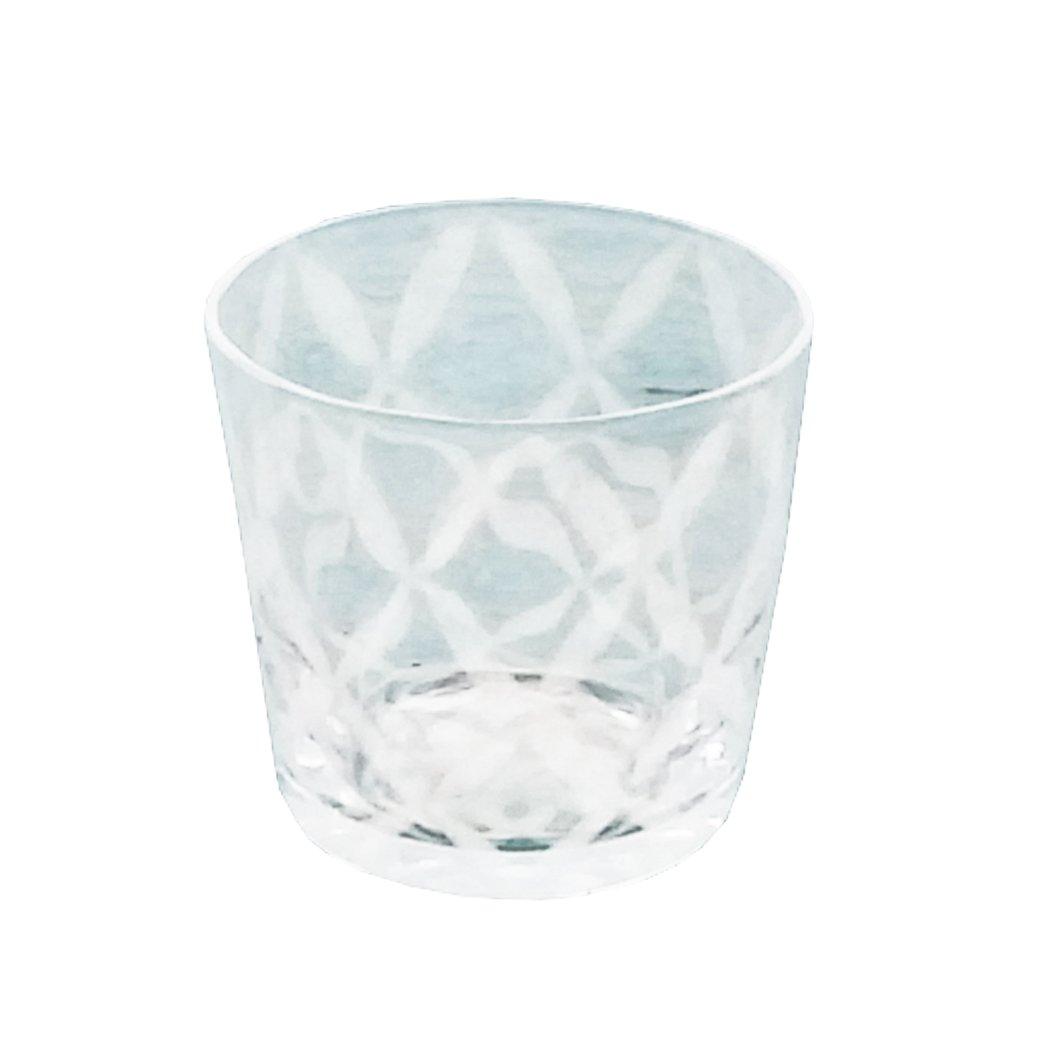 

Hirota Glass Soba Choko (Soba Cup) Taisho Roman Glass Tsunagi Lattice TR-33-6