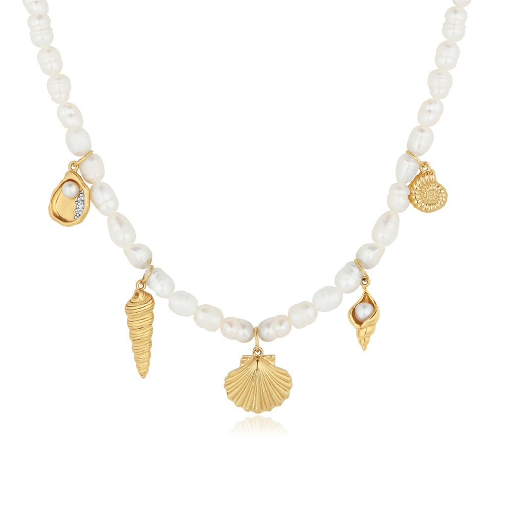 Summer Beach Charm Conch Shell Pendant Necklace Pendant DIY Accessories Gold Plated Color Preserved
