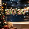 Santa Claus Glass Stickers 2027 Gingerbread Christmas Static Window Clings, Xmas New Year Decals with PVC Art Snowman Snowflake, Reusable for