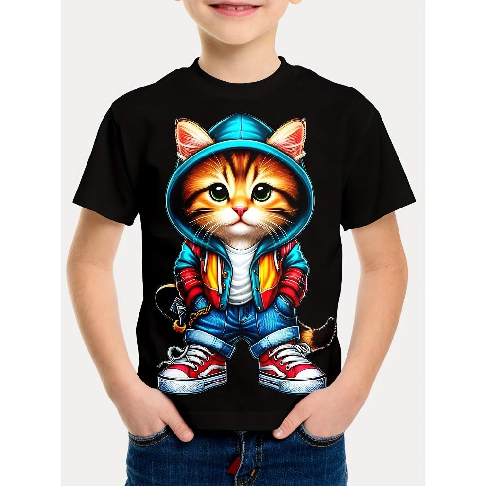 Huiteng Kinderkleding Jongens T-shirt Korte Mouw Stijlvol Auto Racen Grafisch T-shirts Kinderen Zomerkleding Casual Streetwear Jongens Kleding 100