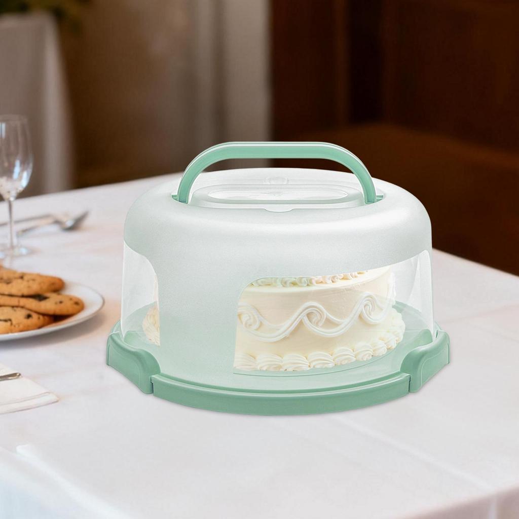 10inch Dome Lid Cake Container with Carrying Handle Cupcake Pie Storage Box Transport Box