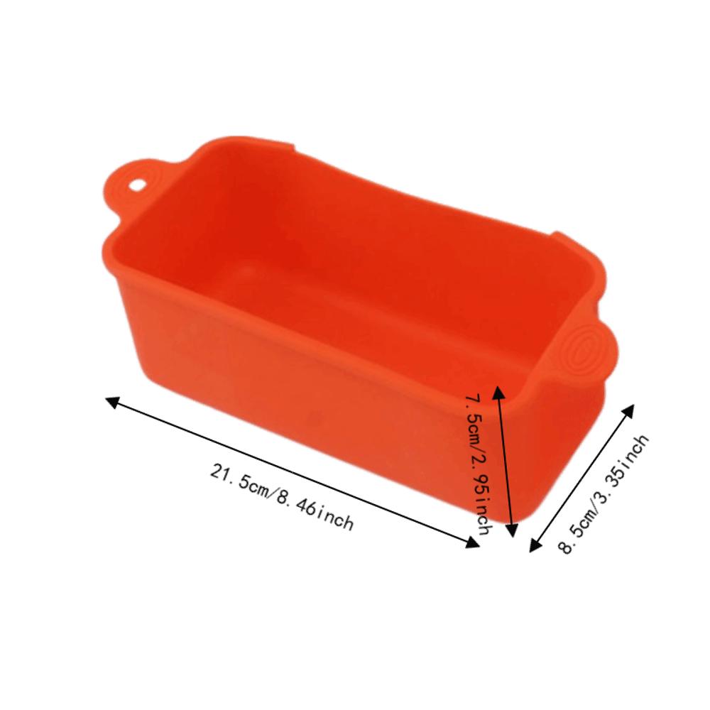 2PCS Silicone Silicone Grease Cup Liners Orange and Grey Heat Resistant Grease Catcher Tray Deep Capacity Open Grill Drip Pan