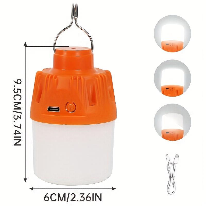 1/2/4PCS Outdoor Camping Portable Electric Lamp, Portable LED Camping Light Bulb, USB Charging, 3 Lighting Modes, White/Orange