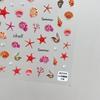 Laser Sliver Star Ocean Dolphin Whale Shoal of Fish Bubbles Sea Marine Organisms Nail Art Sticker Self Adhesive Manicure Decal