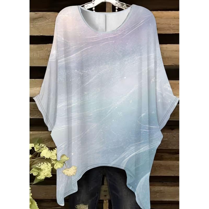 Elegantes Boho-Print-T-Shirt für Plus-Size-Damen