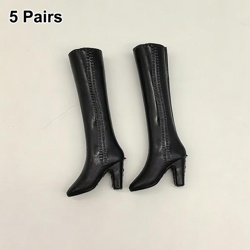 Pointed High Heels for Dolls 5 Pairs Toy Boots Princess Dress Up and Playhouse Fun