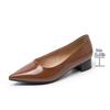958-24DX Women's Plus Size Pointed Toe Low-Cut Chunky Heel Shoes