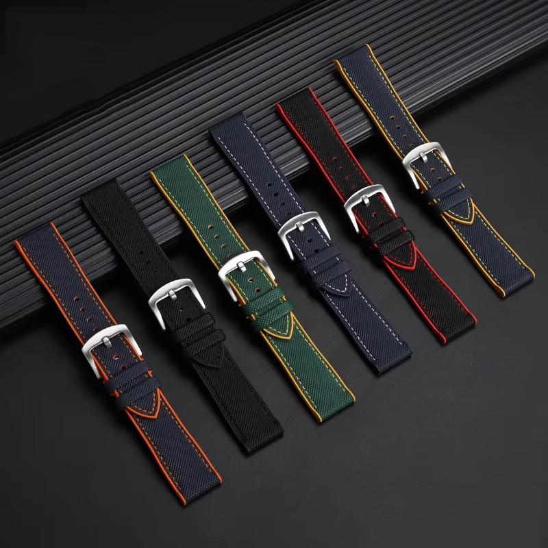 12 color high quality rubber Watchband 20 21 22 23mm 24mm for men and women watchstrap accessories Black red orange yellow Green