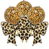 Leopard Print Bow Foil Balloons 4D Round Cheetah Animal Balloon Wild One Jungle Safari Theme Birthday Bachelorette Party Decor