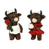 Cartoon Handheld Rose Cake Cow, Home Ornaments, Gift Festive Atmosphere