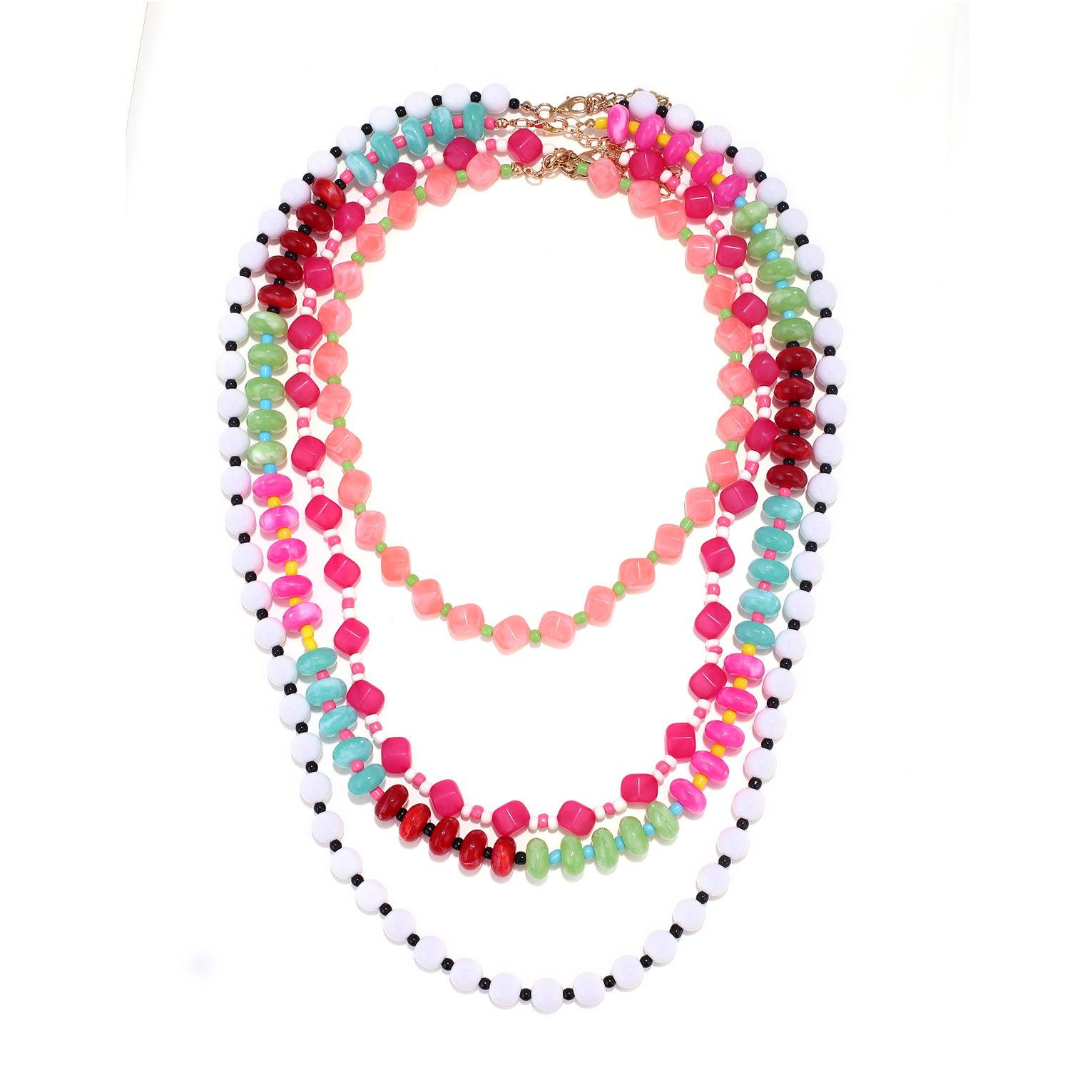 Summer New Colorful Handmade Beaded Necklace Multi-layered Clavicle Chain Wholesale Jewelry