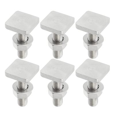 ABSOPRO Roof Rack M8 with Nuts and Truck Carrier Bolt Stainless Set T-Bolts, T-Slot Bolts, Washers, T-Shaped Bolts, Accessories, Steel, 6-Piece