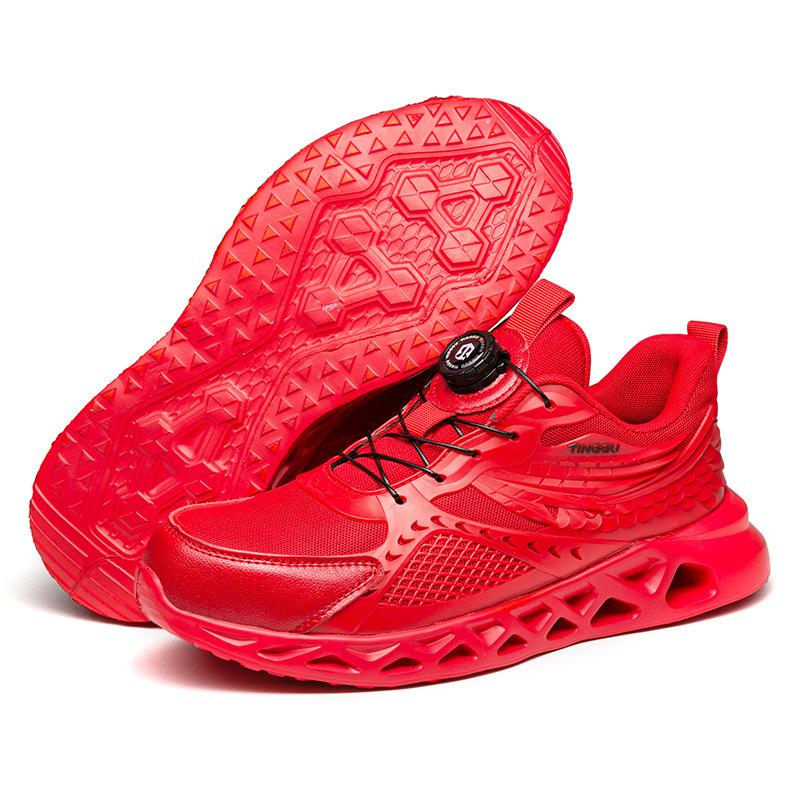 

Мужская защитная обувь со стальным подноском, кроссовки на мягкой подошве, водонепроницаемые, дышащие, кроссовки со стальным подноском, износостойкие, с теплоизоляцией 46 красный