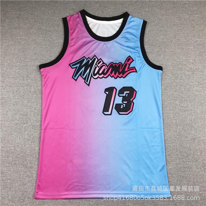 Maglia da Basket Miami Heat Uomo Donna Cotone Cucita Uniforme Squadra NBA Butler Wade Herro City Edition