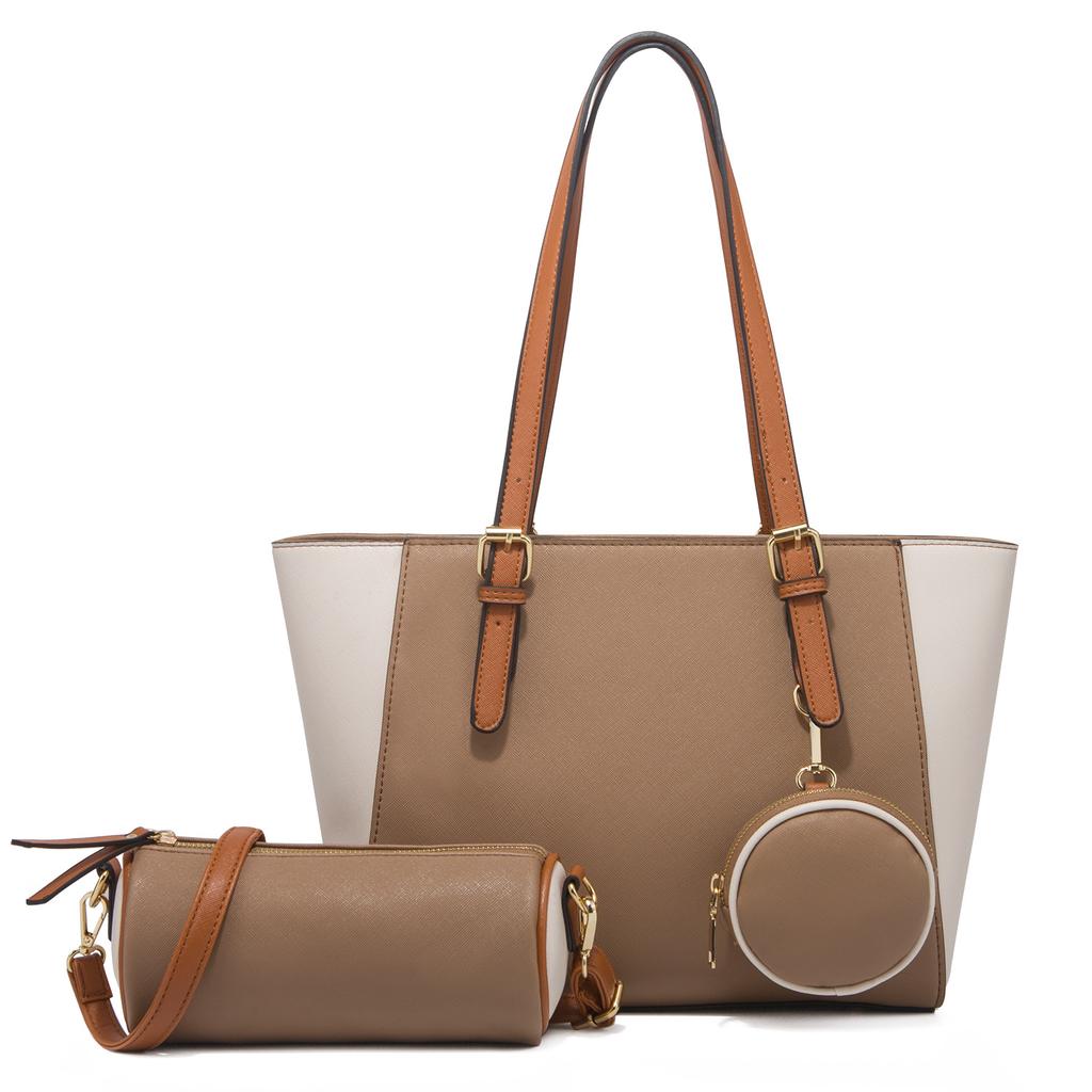 Shoulder Bags for Women  Fashion All-Match Large Capacity Tote Bags Female PU Leather Handbags and Purses 3Pcs Bags Set