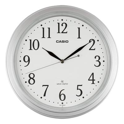 Wall Clock, Radio-Controlled Clock, Function, Step Second Hand, Silver, Gray, Analog, IQ-1005J-8JF
