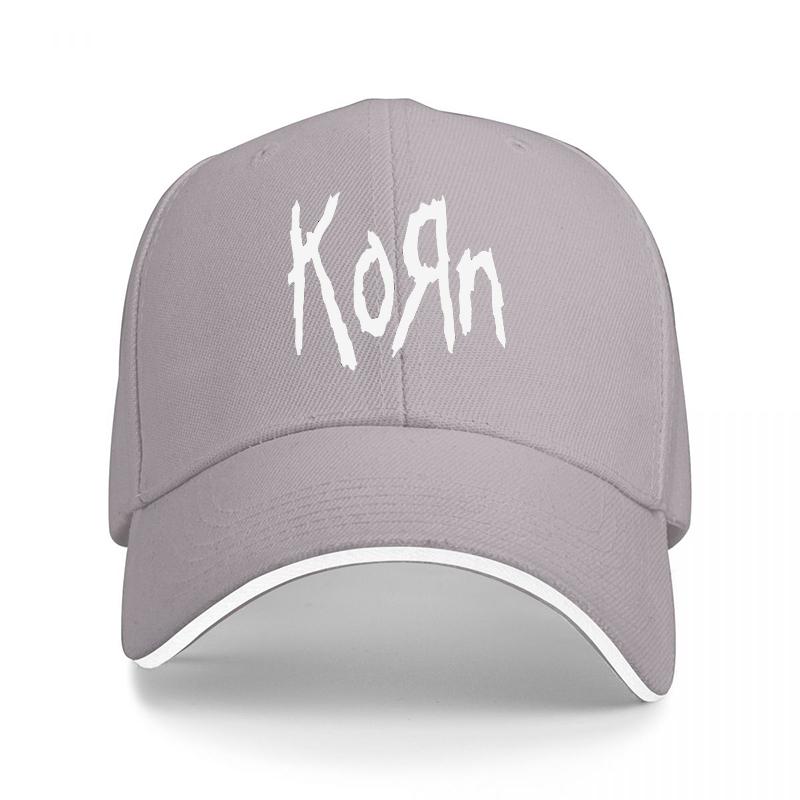 Korn Band Logo Black Baseball Cap with White Embroidered Design for Music Fans and Rock Style Enthusiasts