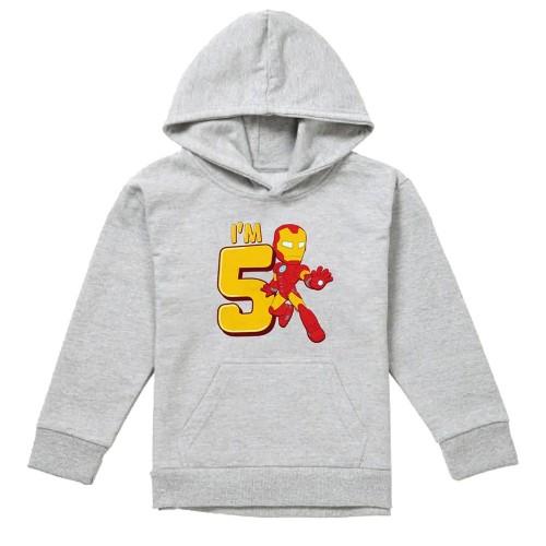 Marvel Childrens/Kids Iron Man Cute 5th Birthday Hoodie