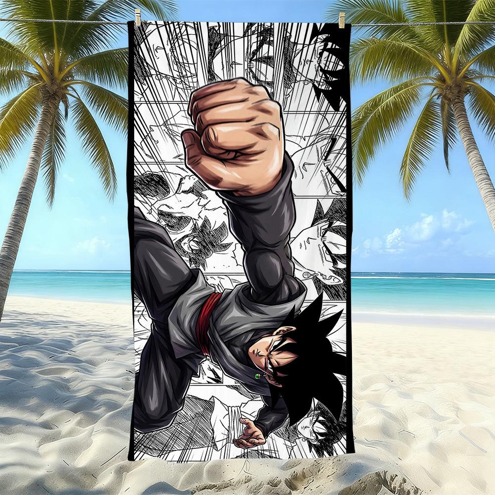 Animation Beach Towels Thickened Microfiber Quick-Drying Bath Towels Outdoor Travel Towels Can Be