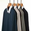 Men's Fake Two Piece Polo Shirt Casual Long Sleeve Collar T-shirt Versatile Top