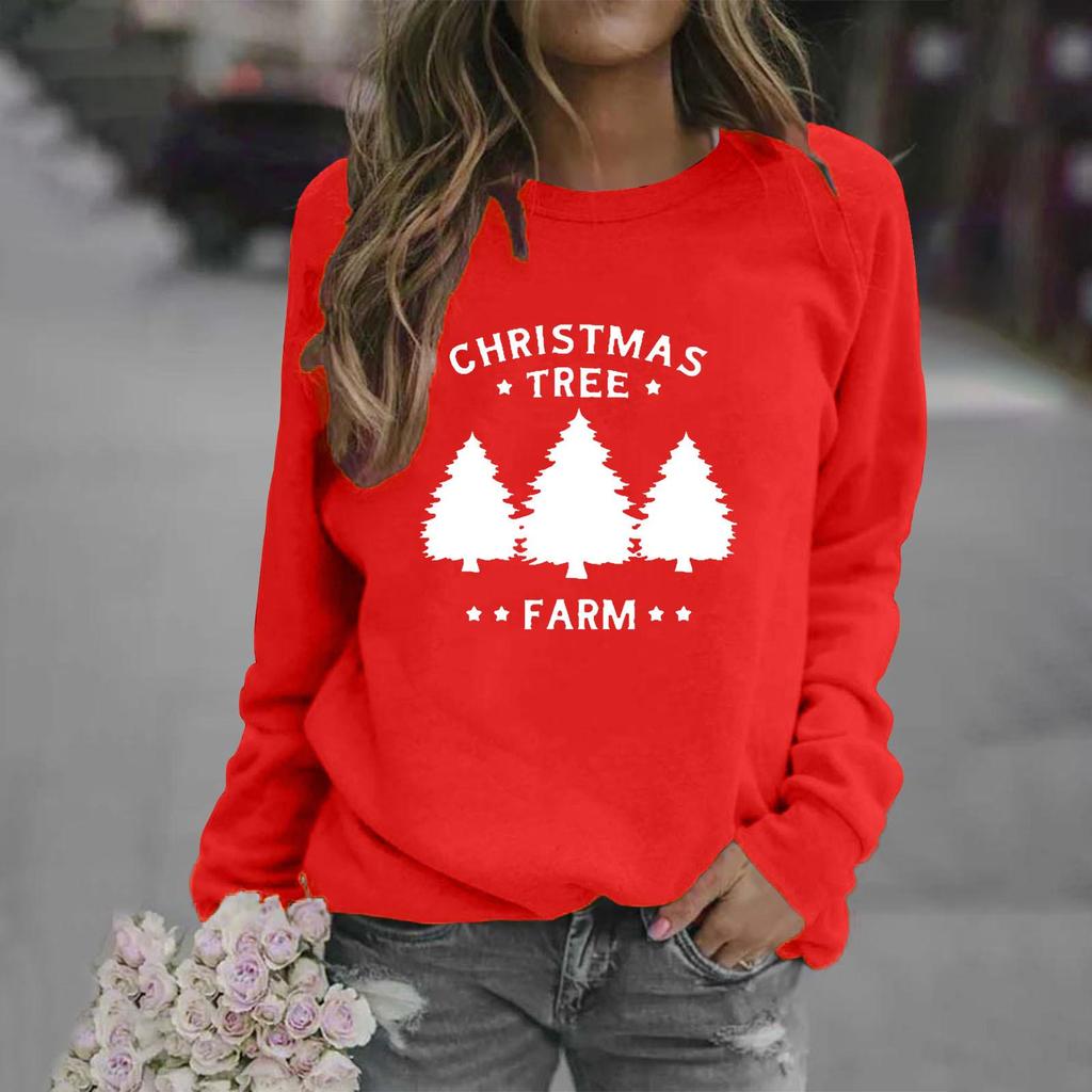 Simple Round Neck Long Sleeve Letter Print Sweatshirt