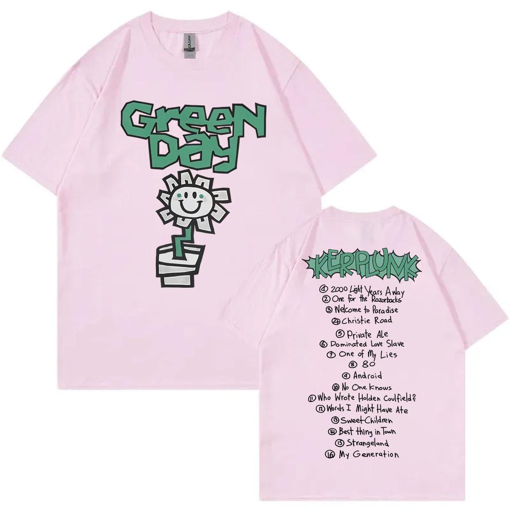 Rock Band Green Day Kerplunk Album Merch Trička Pánské Dámské Oblečení Móda Hip Hop Tričko Letní Ležérní Tričko s Krátkým Rukávem
