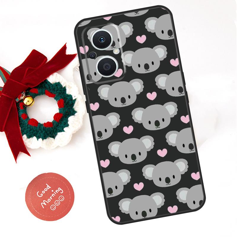 Cute Cartoon Koala Case For OPPO Reno 5Z 4Z 8T 10 11 Pro 11F 5 6 7 8 Lite OPPO Find X6 X5 Pro X2 X3 Neo Cover