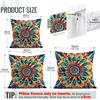 1,4 Pcs Bohemian Mandala Single-Sided Printed Pillowcase Cushion Cover,Suitable For Living Room,Bedroom,Car Decoration